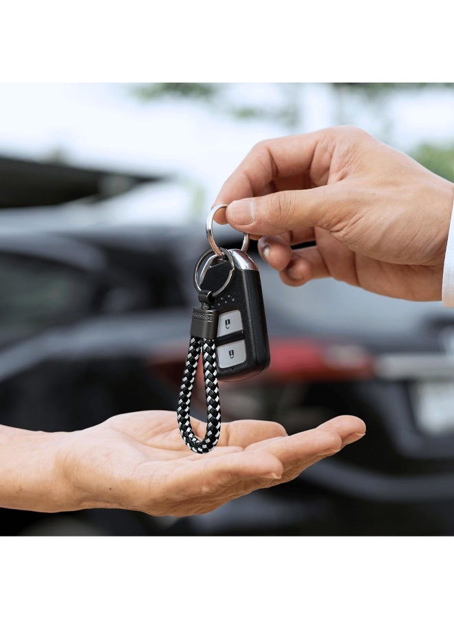 قطعتان من حلقات المفاتيح، حلقات مفاتيح جلدية للنساء والرجال، حلقات سلسلة مفاتيح السيارة، حامل مفاتيح جلدي، مشابك حلقية لمفاتيح السيارة الشخصية - Image 4